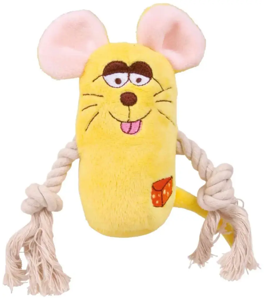 Jouet aanimal en peluche & corde (produit assorti )