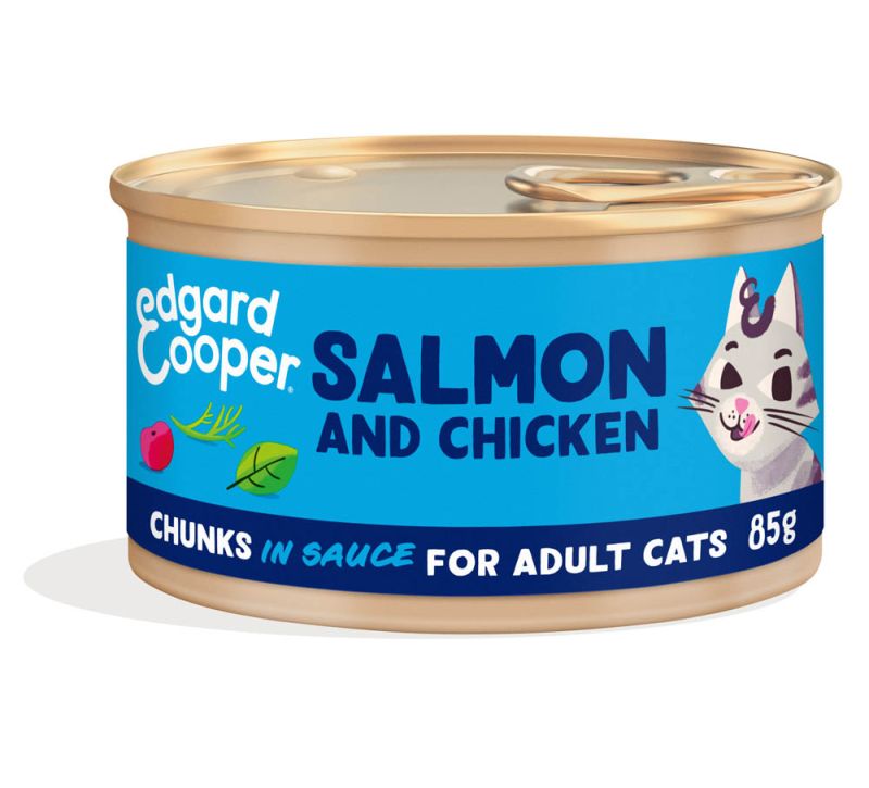 Chunks CHATS Saumon et poulet morceaux en sauce boite 85gr