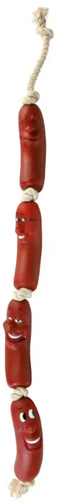 Jouet Saucisses sur corde, en vinyle
