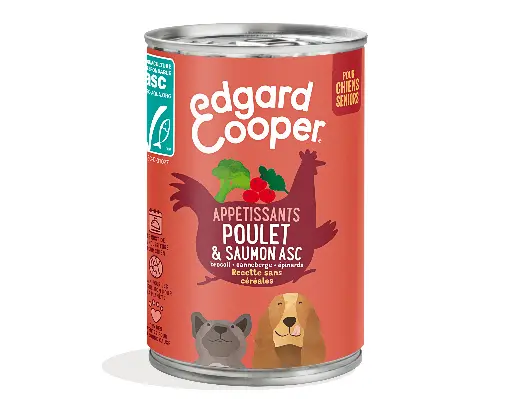 Poulet & Saumon ASC boite 400gr CHIENS Seniors