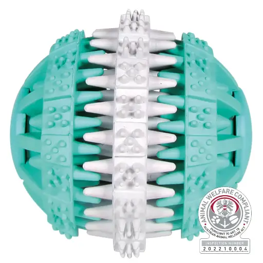 Balle Denta Fun pour chiens bicolore